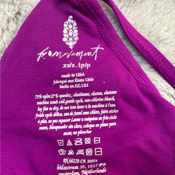 NWOT Free People Good Karma Ruched Crop Tank XS/S Deep Mulberry $19 - Picture 3 of 9